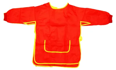 Produktbild von EDUPLAY 240-063 Malkittel für Kinder, 60 x 44 cm Universalgröße, 100 % Polyester, rot/gelb