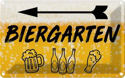 Produktbild von vianmo Blechschild 20x30 cm Biergarten links Bier Bar Club Alkohol