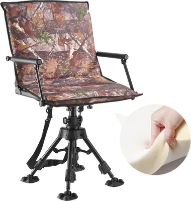 Obrázok produktu pre Skladacia kempingová stolička otočná o 360° - prenosná rybárska a poľovnícka stolička na kempovanie a outdoorové aktivity