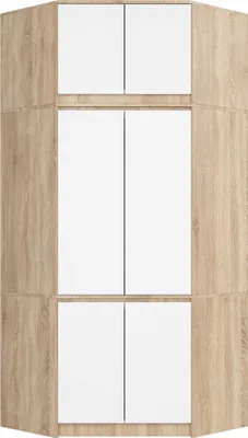 Image de Armoire d'angle fonctionnelle avec élément supérieur, 9 compartiments et 6 portes
