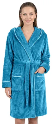 Obrázok produktu pre Gräfenstayn, župan pre dámy, plyšový, s kapucňou – mäkký fleece – Öko-Tex