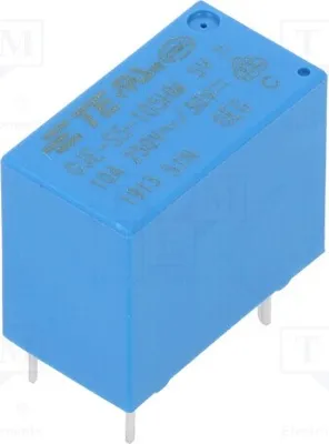 Immagine prodotto di 1 relè: bobina elettromagnetica, alimentazione: 5 VDC, 10 A / 250 VAC, codice: 2-1419128-9. Elettromagneti