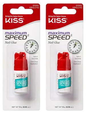 Obrázek produktu pro KISS Maximum Speed Rychleschnoucí Lepidlo na Nehty KBGL01 – Sada 2 kusů - 2x3g