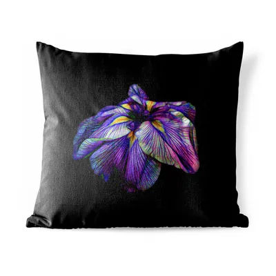 Produktbild von MuchoWow® Outdoor Kissen - Blume - Farben - Schwarz - 60x60 cm - Wetterfest - Lounge Kissen - Dekoration - Schlaf Kissen