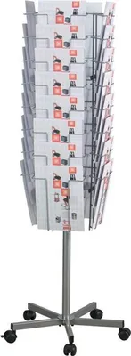 Produktbild von Prospektständer D.510mm H1475mm silber 32 Fächer DIN A4