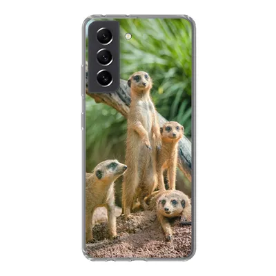 Produktbild von MuchoWow® Handyhülle Schutzhülle Hülle für Samsung Galaxy S21 FE Erdmännchen - Familie - Tiere Silikon Softcase Handy Hülle - Mobiltelefonhülle