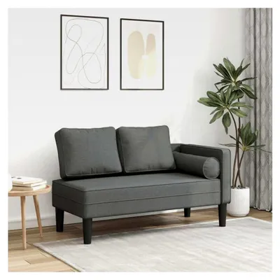 Produktbild von Chaiselongue mit Kissen in Dunkelgrau aus Stoff