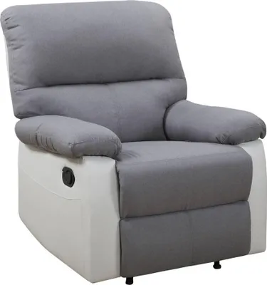 Image de Fauteuil relax "Lincoln" - 90 x 89 x 103 cm - Blanc/Gris clair