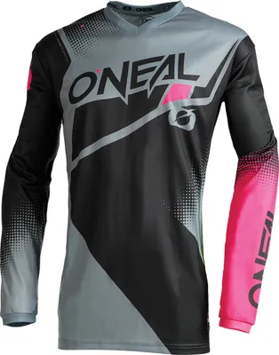 Produktbild von Oneal Element Racewear V.22 Damen Motocross Jersey, schwarz/grau/pink, XL