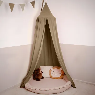 Productafbeelding van Famanu hemelbed - 100% katoenen mousseline - Hemel voor babybed, kinderbed of knuffelhoekje - Decoratie voor de kinderkamer