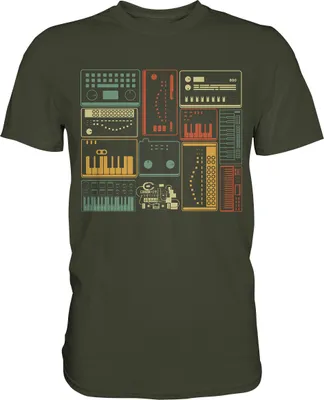 Produktbild von Analoger modularer Synthesizer Musiker Keyboard T-Shirt – Urban Khaki / 3XL