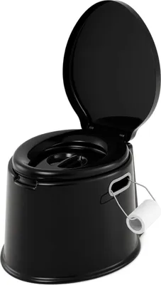Produktbild von GOPLUS Campingtoilette mit Antirutschmatte, tragbare Toilette mit abnehmbare Eimer, Reisetoilette 200kg Tragkraft, mit Deckel & Toilettenpapierhalter