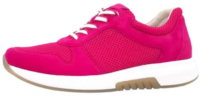 Image de Gabor Comfort : chaussures de sport pour femmes, modèle à lacets, couleur rose, style décontracté