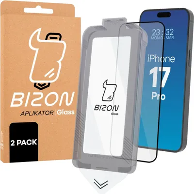 Produktbild von 2x Gehärtetes Glas mit Rahmen zum einfachen Auftragen für iPhone 17 Pro, Bizon Glass Aplikator