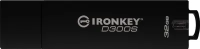 Obrázek produktu pro Kingston Technology IronKey D300S, 32 GB, USB Typ-A, 3.2 Gen 1 (3.1 Gen 1), 250 MB/s, Čepice, Černá