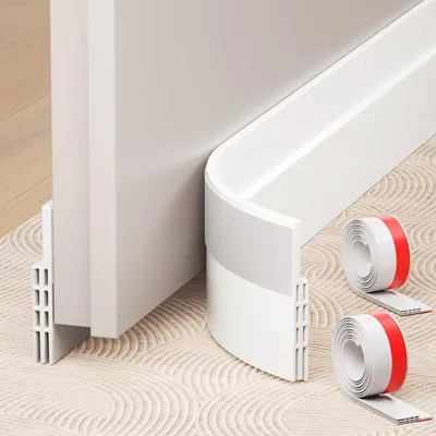 Imagen del producto de Burlete autoadhesivo, 2 metros, blanco, para puertas, de ahorro energético