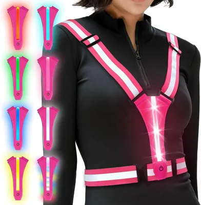 Productafbeelding van Veiligheidsvest LED fiets - Reflecterend - 8 kleuren - Oplaadbaar via USB - Verstelbaar