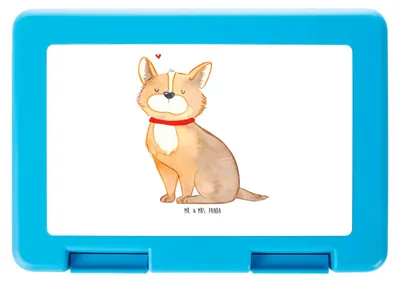 Produktbild von Mr. & Mrs. Panda Snackdose Hund Glück - Weiß - Geschenk, Spruch, Bento Box, Snackbox, Vorratsbehälter, Bentobox, Herz, Corgie, Sprüche, Süß, Frischhaltedose