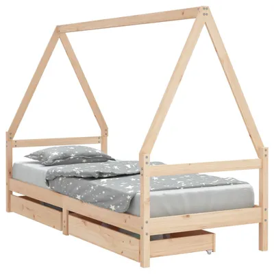 Obrázek produktu pro vidaXL Dětská postýlka se zásuvkami 80x200 cm borovicový masiv