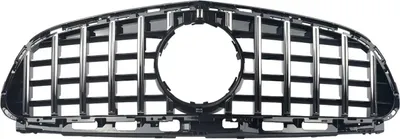 Immagine prodotto di Griglia paraurti a molla stile GTR - Per Mercedes W212 Classe E Berlina (2014-2016) - Chroom + Nero - Accessori Auto