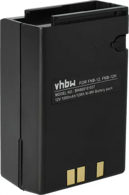 Produktbild von vhbw Akku kompatibel mit Yaesu Vertex FTC1903, FT911, FT811, FT73R, FT73, FT728, FT470R, FT470 Funkgerät, Walkie Talkie (1000 mAh, 12 V, NiMH)