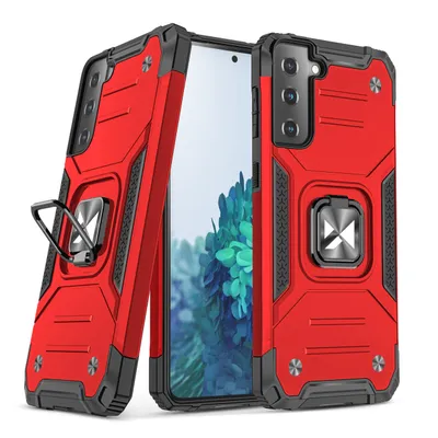 Zdjęcie produktu dla Wozinsky Ring Armor pancerne hybrydowe etui pokrowiec + magnetyczny uchwyt Samsung Galaxy S22+ (S22 Plus) czerwony