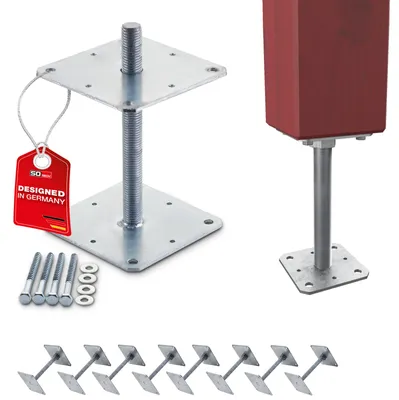 Produktbild von SOTECH Pfostenträger M24 160 x 160 x 250 mm feuerverzinkt – Einschlag-Bodenhülse (8 Stück)