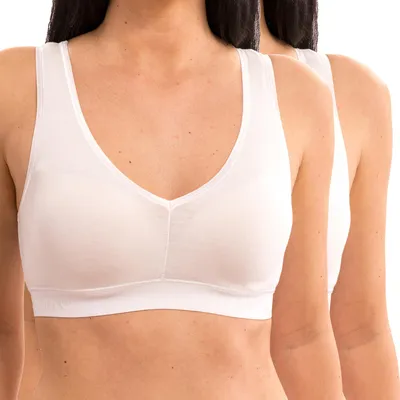 Damen Bustier Sport BH weiß 2er