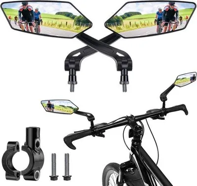 Productafbeelding van Fietsspiegels, set van 2, inklapbaar, 20-24 mm, HD 360°, geschikt voor mountainbikes