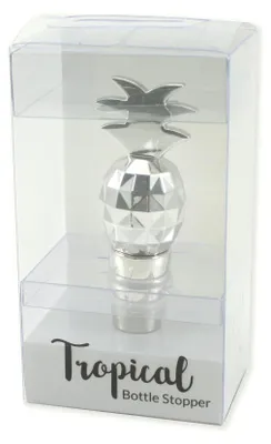 Produktbild von Weinflaschenverschluss aus Edelstahl in Ananasform, 5 x 2,5 x 8 cm, Silber
