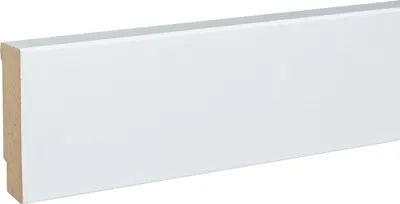 Produktbild von Sockelleiste MDF 16 x 58 x 2500 mm Weiß zum Kleben, Clipsen, Schrauben & Nageln MDF-Kern foliert Fußleiste by PROVISTON 62.5 Meter | 25 Stück