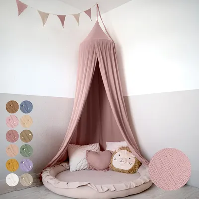 Produktbild von Hochwertiger Baldachin Betthimmel Kinderzimmer, Gold Applikation