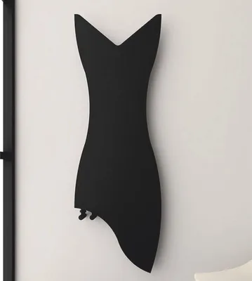 Immagine prodotto di Casa Padrino scaldasalviette da parete in forma di abito da donna nero h. 119 cm