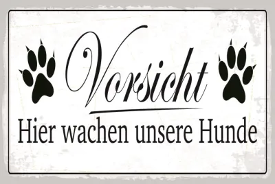 Produktbild von vianmo Holzschild 30x40 cm Vorsicht hier wachen Hunde Schild