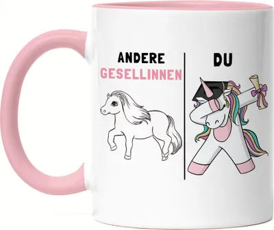 Produktbild von Andere Gesellinnen Du Tasse Rosa Pferd Einhorn Geschenkidee Lustig Ausbildung Berufsschule