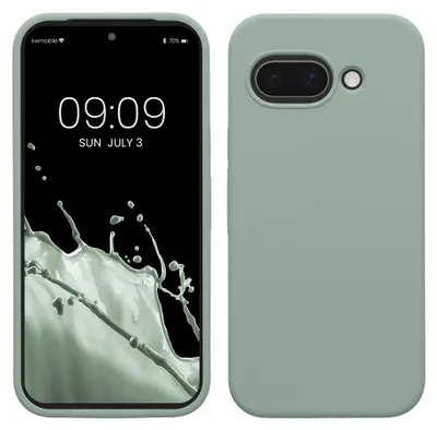 Produktbild von kwmobile Handyhülle für Google Pixel 9a Hülle, für Pixel 9a Case - Hülle Silikon - kabelloses Laden - Rainwashed Grün