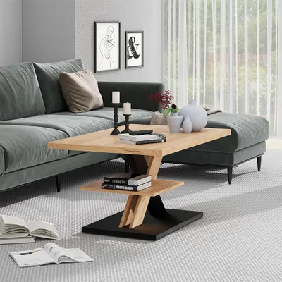Obrázek produktu pro Konferenční stolek Vicco Arivo Černá 90 x 60 cm s policí, Model 55342