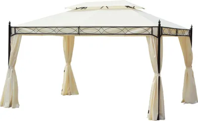 Produktbild von Luxus Pavillon / Gartenpavillon 3x4 m, Partyzelt, Festzelt, Pagode, Creme