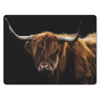 Produktbild von MuchoWow® Mauspad Mousepad Schottischer Highlander - Hörner - Schwarz - Tiere - Natur - Wild - Kuh 40x30 cm - Mousepads - Maus Mat - Pad - Mausunterlage - Anti Rutsch