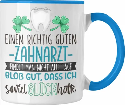 Produktbild von Trendation - Zahnarzt Tasse Geschenk Dankeschön Bester Zahnarzt Der Welt Dankeschön (Blau)