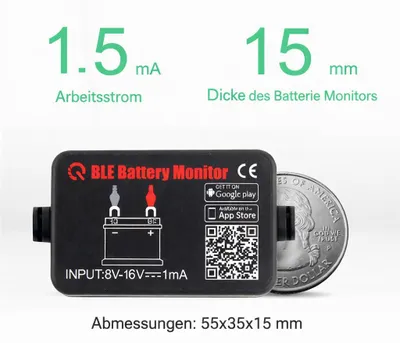 Produktbild von FNIRSI BM2 Batteriemonitor 12V Bluetooth mit App