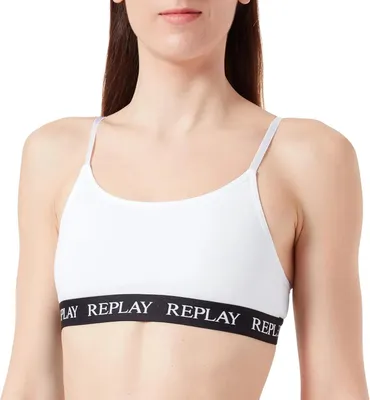 Produktbild von REPLAY Damen Bralette I101298WH - Weiß, Soft-BH mit Logo-Bund und verstellbaren Trägern GR. S