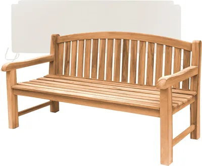 Produktbild von Teako Design Gartenbank Teakholz Bari 180 cm mit Sitzkissen Creme