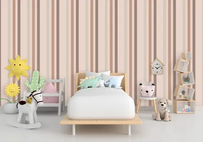 Produktbild von DECO WALLS Fototapete Kinderzimmer Beige Streifen - Außergewöhnliche Haltbarkeit XXL 148x220 cm