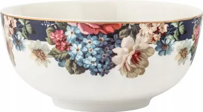 Immagine prodotto di Ciotola in porcellana bianca con fiori 14 cm 600 ml 1 pz. Rosa