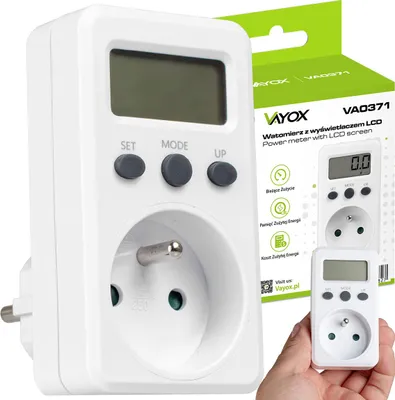 Immagine prodotto di Vayox VA0371 Contatore di consumo di elettricità Contatore di costo dell'energia Contatore di costo dell'elettricità 16A 3680W