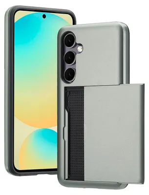 Imagen del producto de Funda Trasera con Ranura para Tarjetas para Samsung Galaxy S24 FE - Verde oscuro