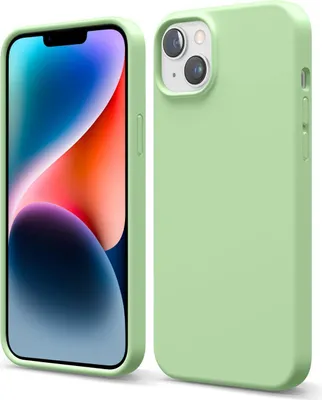 Produktbild von Conie TPU Schutzhülle für iPhone 15 Tasche Case Cover Bumper Silikon Mikrofaser Inlay Hülle in Grün matt