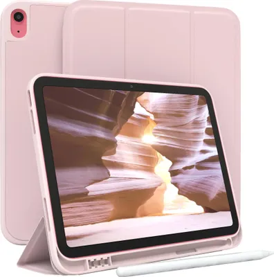 Produktbild von EAZY CASE Smartcase mit Stifthalter für Apple iPad 10,9" (10. Gen.) Hülle mit Stifthalterung, Tablet Cover aufstellbar  10,9 Zoll in Rosa