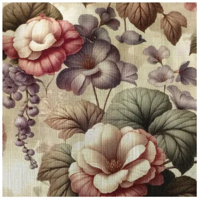 Viskose Leinen Stoff Blumen ab 0,5m x 1,43m Kleiderstoff Dekostoff Sommer Blumen 2
